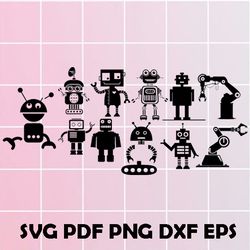 Robot Clipart, Robot Digital CLipart, Robot Png, Robot eps, Robot dxf, Robot pdf, Robot