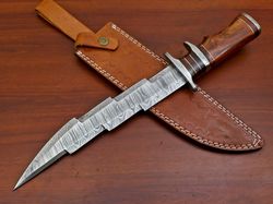 Custom Handmade Damascus Kriss Blade Knife Bowie Knife,