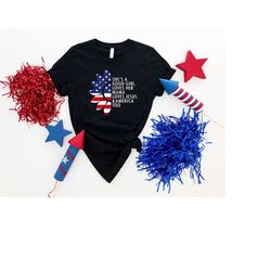 Womens 4th Of July Shirt,USA T-Shirt,Patriotic Shirts with Sayings,Girls Freedom Shirt,Proud American Shirt,Loves Jesus