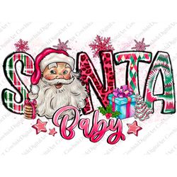 santa baby pink christmas sublimation design download, merry christmas png, santa baby png, pink christmas png, sublimat