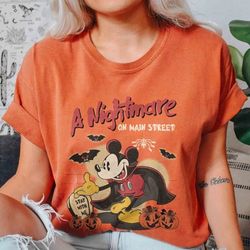 Retro A Nightmare On Main Street Mickey Sweatshirt, Vintage Disney Halloween Shirt, Nightmare On Main Street Shirt, Drac