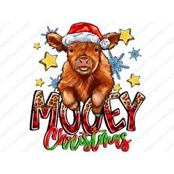 Mooey Christmas Png, Cows Sublimation Design, Christmas Holstein Png, Merry Christmas Png, Western Christmas Cows Png, D