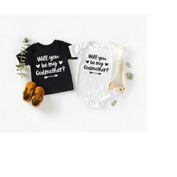 will you be my godmother, baby announcement onesie,pregnancy announcement onesie,godmother proposal gift idea,pregnancy
