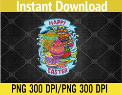 Novelty Colorful Easter Eggs With Beautiful Pattern PNG Digital Download
