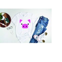 Funny Animal Shirt,Pig Face Cute Halloween Animal Pig Costume Gift T-Shirt,Unisex Halloween Costume Shirts,BBQ Party Tee