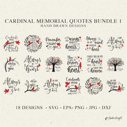 Cardinal Memorial Quote Plotter File Svg Dxf Png Jpg Bird Cricut Ornament Bundle Silhouette Clipart Vinyl Cut File DIY D