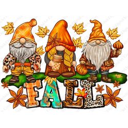 Fall gnomes png sublimation design download, Autumn png, hello fall png, fall pumpkin png, gnomes png, sublimate designs