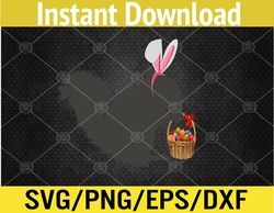 Funny Easter Squirrel Easter Basket and Bunny Ears Easter Svg, Eps, Png, Dxf, Digital Download
