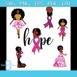 hope breast cancer awareness bundle svg, awareness svg, breast cancer awareness svg, hope svg, breast cancer svg, black