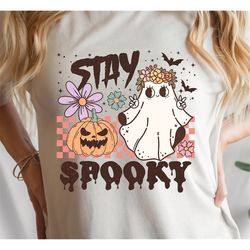 TRENDY Stay spooky Png, retro halloween png, spooky halloween png, halloween smile face png, spooky season, spooky vibes
