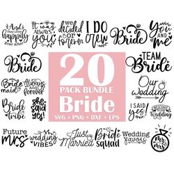 Bride Svg Bundle, Bridal Party SVG Bundle, Bachelorette shirt Svg, Wedding Svg, Bridesmaid Svg gift, Maid of honor Svg,