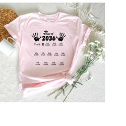 Class Of 2036 Shirt,Grow With Me Shirt,Class Of 2036 Memory Shirt,Add Handprint Every Year,Preschool Shirt,Back To Schoo