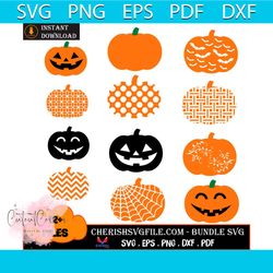 12 Files Of Funny Pumpkin On Halloween Festival Bundle Svg