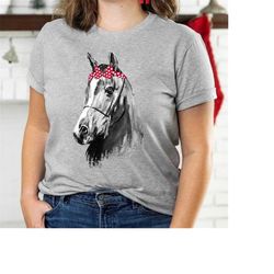 Horse Bandana T Shirt for Horseback Riding,Horse Lover T-Shirt,Cute Horse Shirt,Horse Rider Gift,Horse Riding Shirt,Hors