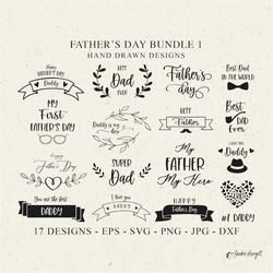 father's day svg bundle best dad ever cricut banner silhouette cute daddy hero vinyl cut file heart plotter file dxf eps