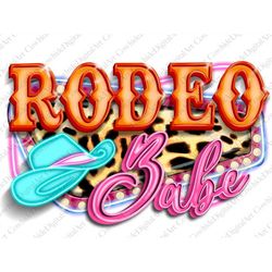 Rodeo Babe Neon Light png sublimation design download, Western png, Rodeo png, Cowboy png, sublimate designs download, C