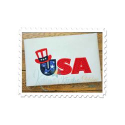 usa applique with hat