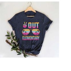 Peace Out Elementary Shirt,End Of Year Teacher Gift,Last Day Of School Teacher Shirt,Elementary School Teacher T-Shirt,W