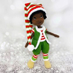 Crochet doll pattern, Amigurumi doll pattern, Christmas Elf doll Buddy