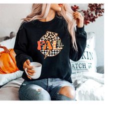Fall Sweatshirt,Cute Fall Shirts Women,Hello Fall Sweater,Crewneck Pullover,AutumShirt,Fall Shirts for Women,leopard Fal