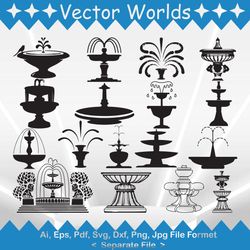 Fountain svg, Fountains svg, Fountain, Fishing, SVG, ai, pdf, eps, svg, dxf, png, Vector