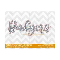 Badgers Script Machine Embroidery - 2022 Series