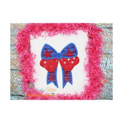 4th of july bow applique