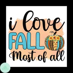 I Love Fall Most Of All Svg, Halloween Svg, Best Halloween Svg, Leopard Pattern Svg