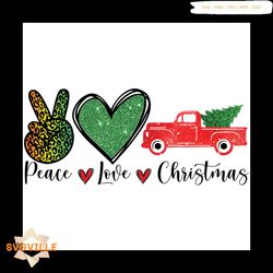 Peace Love Christmas Leopard Pattern Svg, Christmas Svg, Leopard Pattern Svg