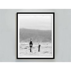 Woman With Wine in Beach Print, Feminist Poster, Bar Cart Print, Black and White, Alcohol Wall Art, Maximalist Room Deco