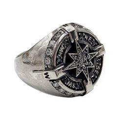 Ring Wind rose and compass, code 701090YM, completely 925 sterling silver