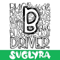 Bus Driver Typography Svg, School Spirit Svg, School Svg Instant Download