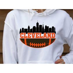 Cleveland Football City Skyline Svg Png , Browns Svg , Cleveland Svg , Sports Svg , Football Svg , Digital Download , In