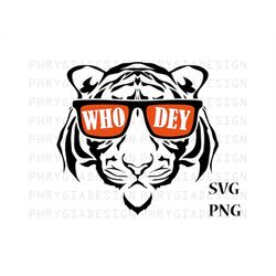 Who Dey Tiger Svg Png , Who Dey Svg , Tiger Svg , Bengals Svg , Cricut Svg , Digital Download , Instant Download