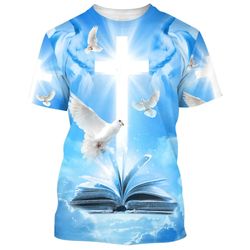 Holy Spirit Dove Cross 3d Shirts - Christian T Shirts For Men And Women