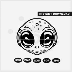 Cute Alien SVG, Alien SVG, Baby alien png, dxf, pdf, jpg - perfect for prints, sublimation, cut machines- layered svg fo