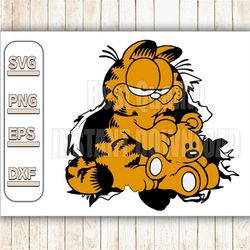 Garfield Svg Cut File, Garfield Cartoon Character Svg File, Comic Strip Svg File, Layered Svg, Transparent Clipart