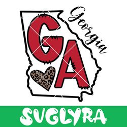 Georgia State Svg, Leopard Hearts Svg, Georgia Bulldogs Svg Instant Download
