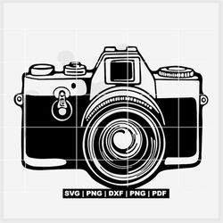 Camera SVG, including dxf, png, jpg, pdf files, Perfect for Cricut Make, Silhouette Cameo and other cutting, sublimation