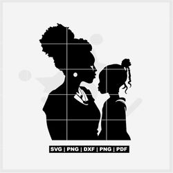 Mother and Daughter svg, Afro Mom svg, African Mother svg, Mother's day svg,  Mother and daughter cut file - available i