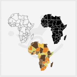 Amazing Africa Map svg, Exploring the Diversity of Africa, | png, dxf, svg digitals files, Perfect for cutting machines,