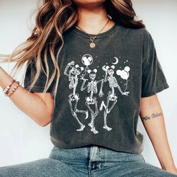 Mickey Dancing Skeleton Comfort Colors Shirt, Mickey Spooky Season Shirt, Mickey Ghost Shirt, Disney Spooky Shirt, Disne