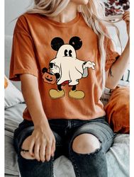 Mickey Pumpkin Ghost Comfort Colors Shirt, Mickey Boo Halloween Shirt, Disney Mouse Halloween, Disney Spooky Shirt, Disn