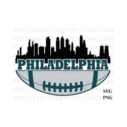 Philadelphia Skyline Svg Png , Philadelphia Svg , Sports Svg , Football Svg , Digital Download , Instant Download