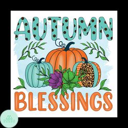 Autumn Blessing Svg, Thanksgiving Svg, Thankful Svg, Pumpkin Svg, Leopard Pattern Svg