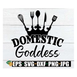 Domestic goddess. Utensil crown. Queen of the kitchen. Cut file. Commercial. Cricut. Digital download. Goddess of the ki