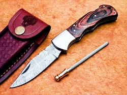 Custom Handmade Forged Damascus Folding Pocket Knife , Pocket Knife, MAZMI 1122