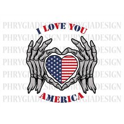 I Love You America Svg , Skeleton Hand Love Sign , Love Usa Svg , American Heart Svg , Usa Svg , America Svg , 4th Of Ju