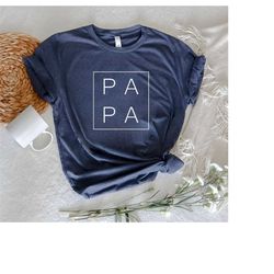 Papa Shirt, Minimalist Square Papa T-Shirt,, Fathers Day Shirt For Dad, Minimal Grandpa Sweatshirt Minimalist Papa Crewn