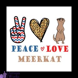 Peace Love MeerKat Svg, Halloween Svg, MeerKat Svg, Leopard Pattern Svg